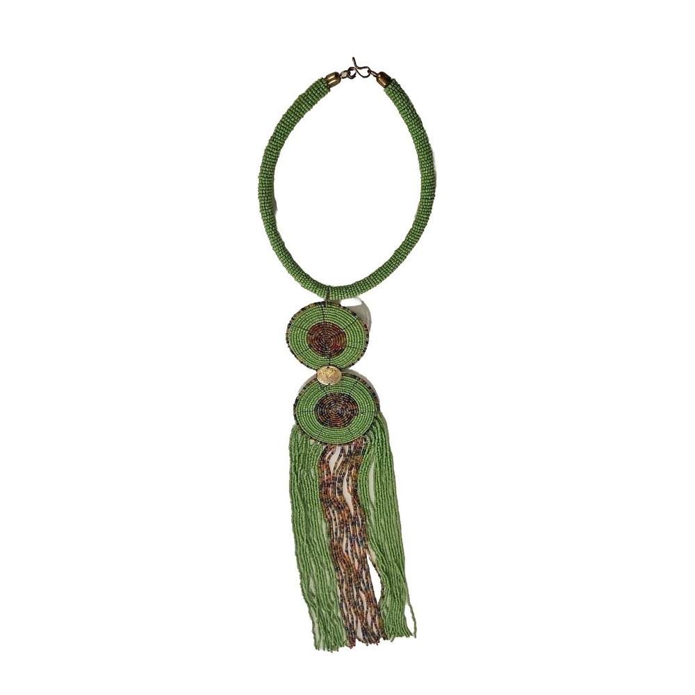 Stunning AFRICAN Or Native American Style BEADED  NECKLACE